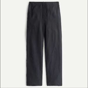 J.Crew Straight-leg Linen Feel Black pants with surplus pockets